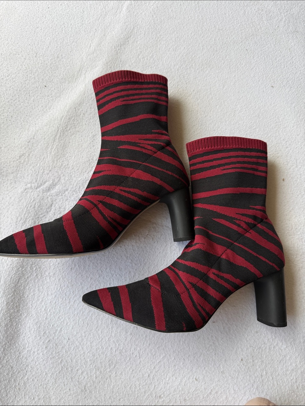 Zara socks boot red black zebra size 37 US 6.5